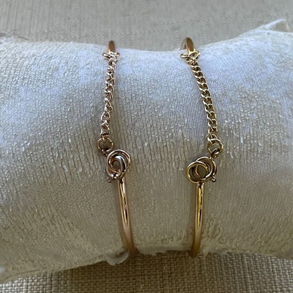 Bracelet Letter J and Heart Gold Tone Rose Gold Tone Fashion Jewelry set of 2 - Picture 10 of 11